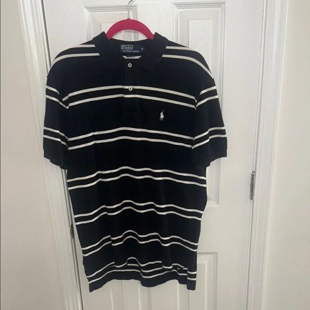 Polo by Ralph Lauren Black and White Striped Polo Shirt